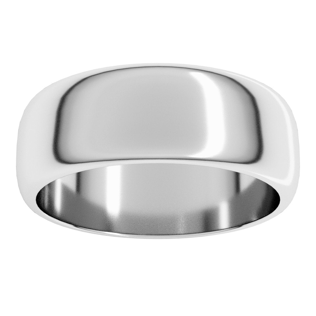 7 mm Half Round Band in 14k white gold