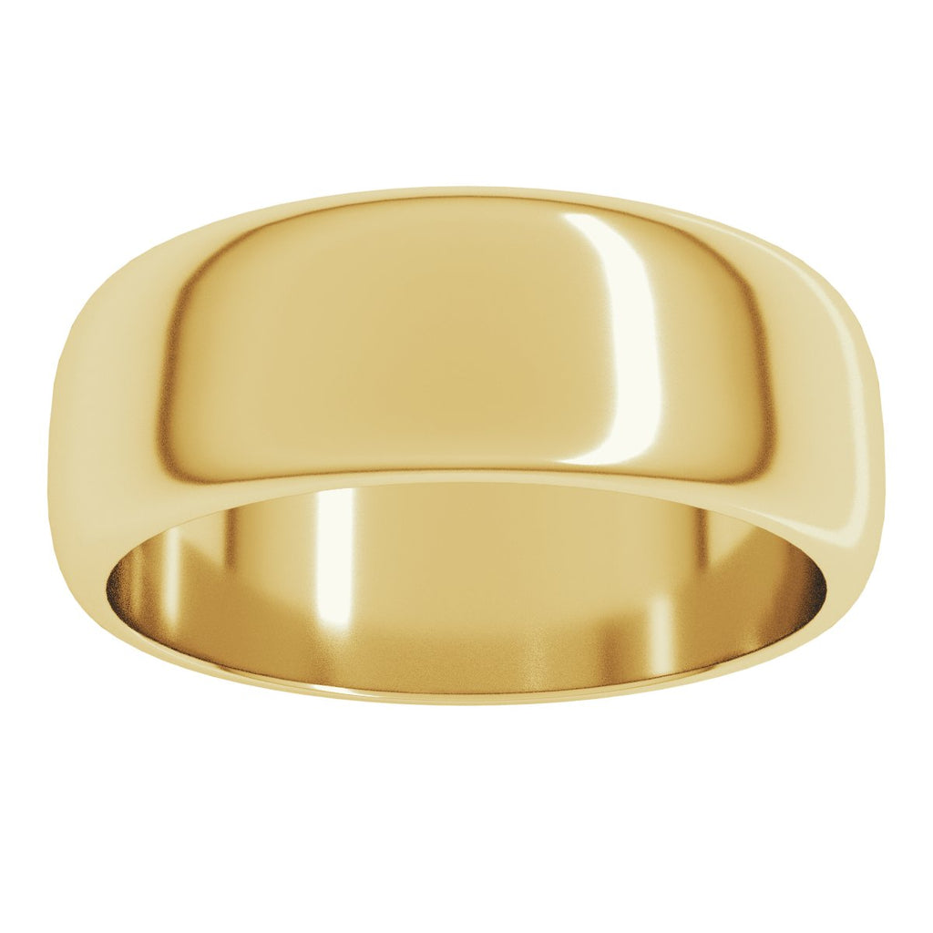 7 mm Half Round Band in 14k yellow gold