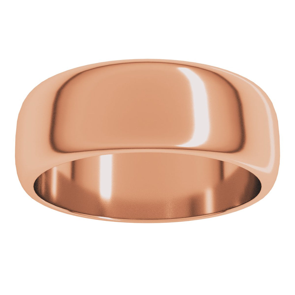 7 mm Half Round Band in 14k rose gold