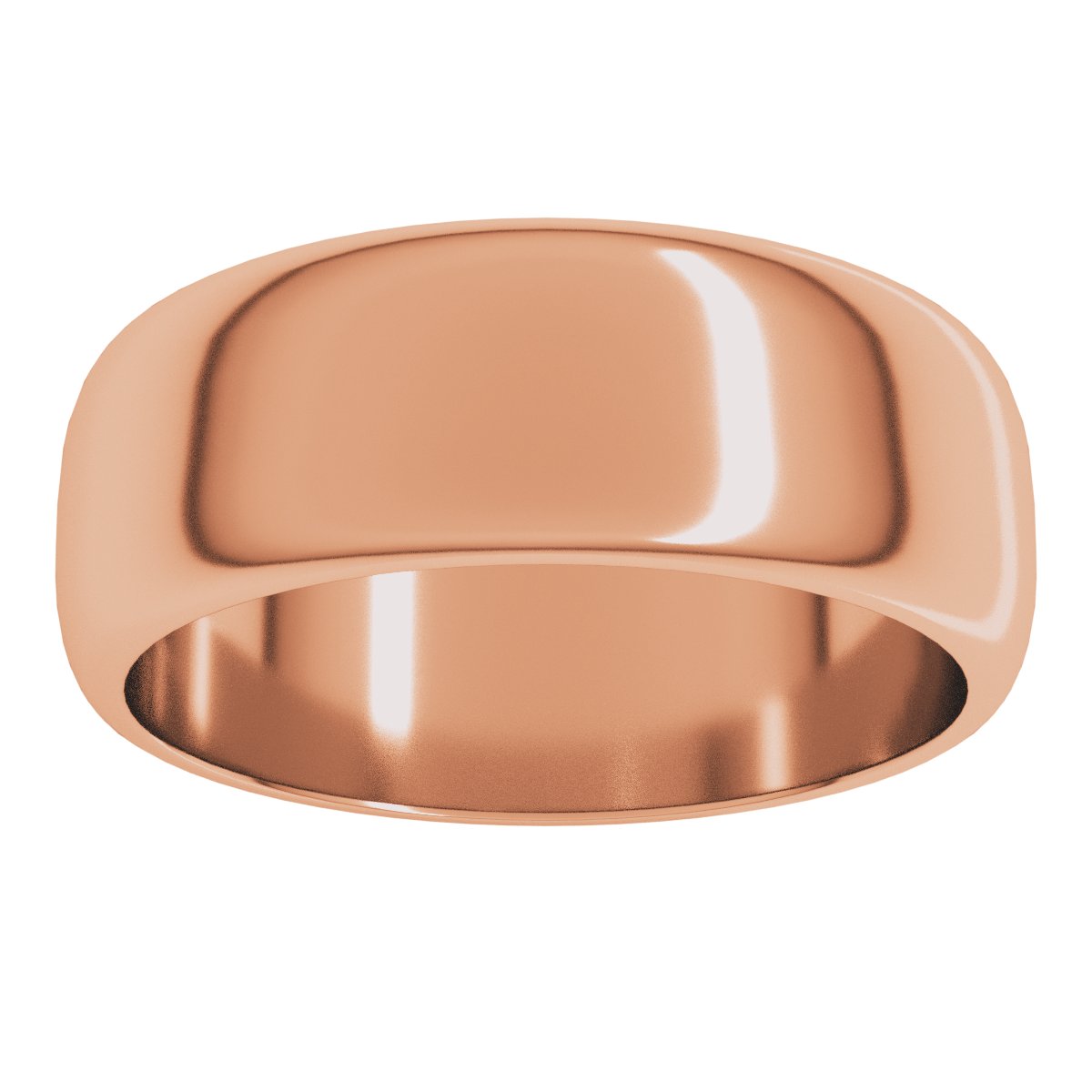 7 mm Half Round Band in 14k rose gold
