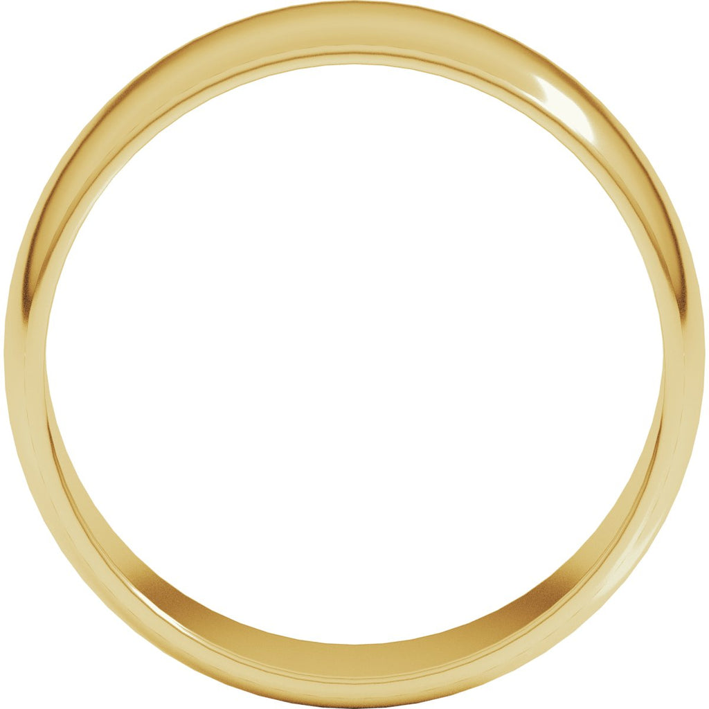 7 mm Lightweight Half Round Band in 14k yellow gold
