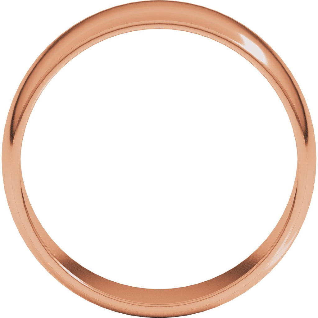 7 mm Lightweight Half Round Band in 14k rose gold