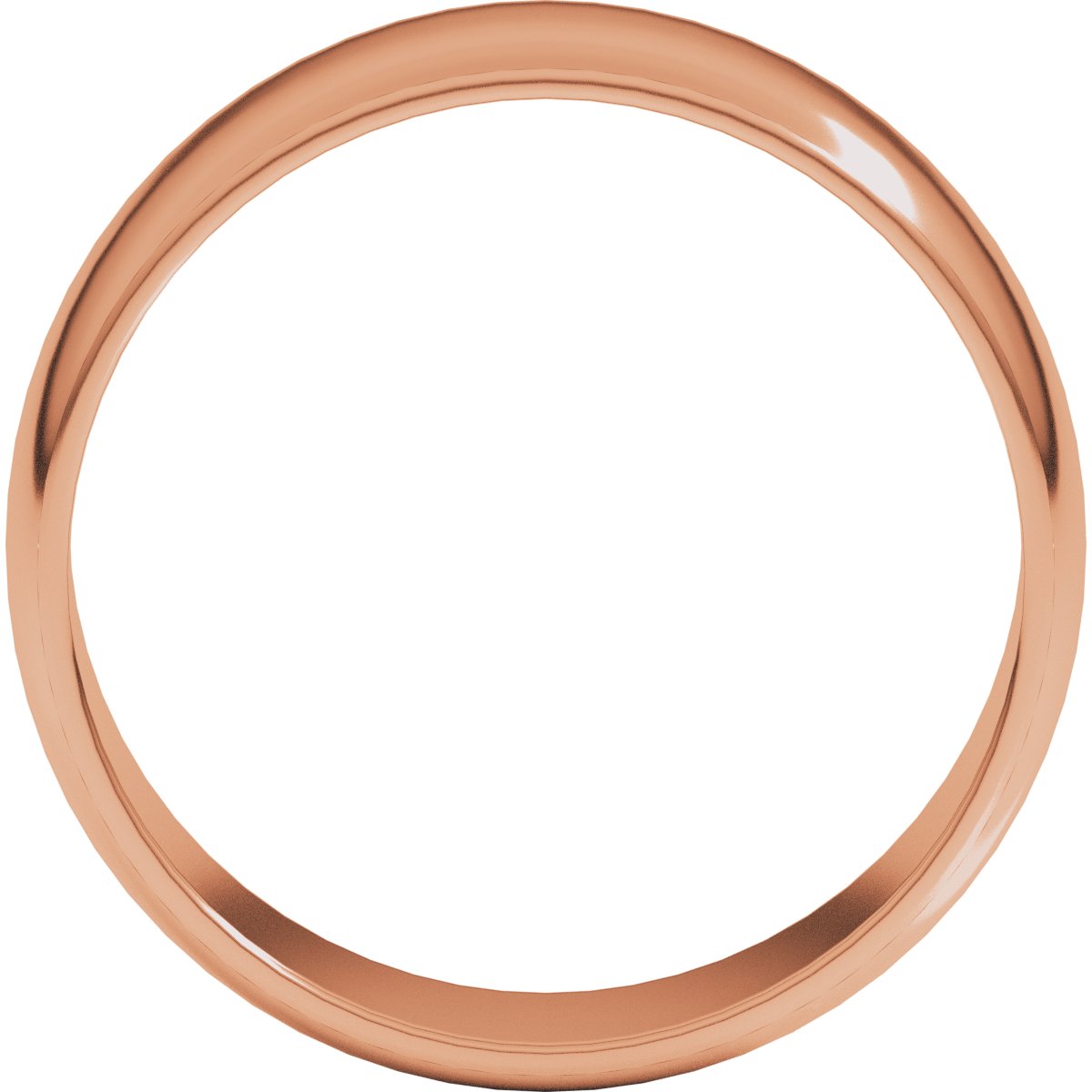 7 mm Lightweight Half Round Band in 14k rose gold