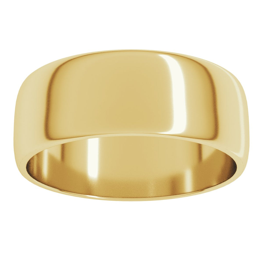 7 mm Lightweight Half Round Band in 14k yellow gold
