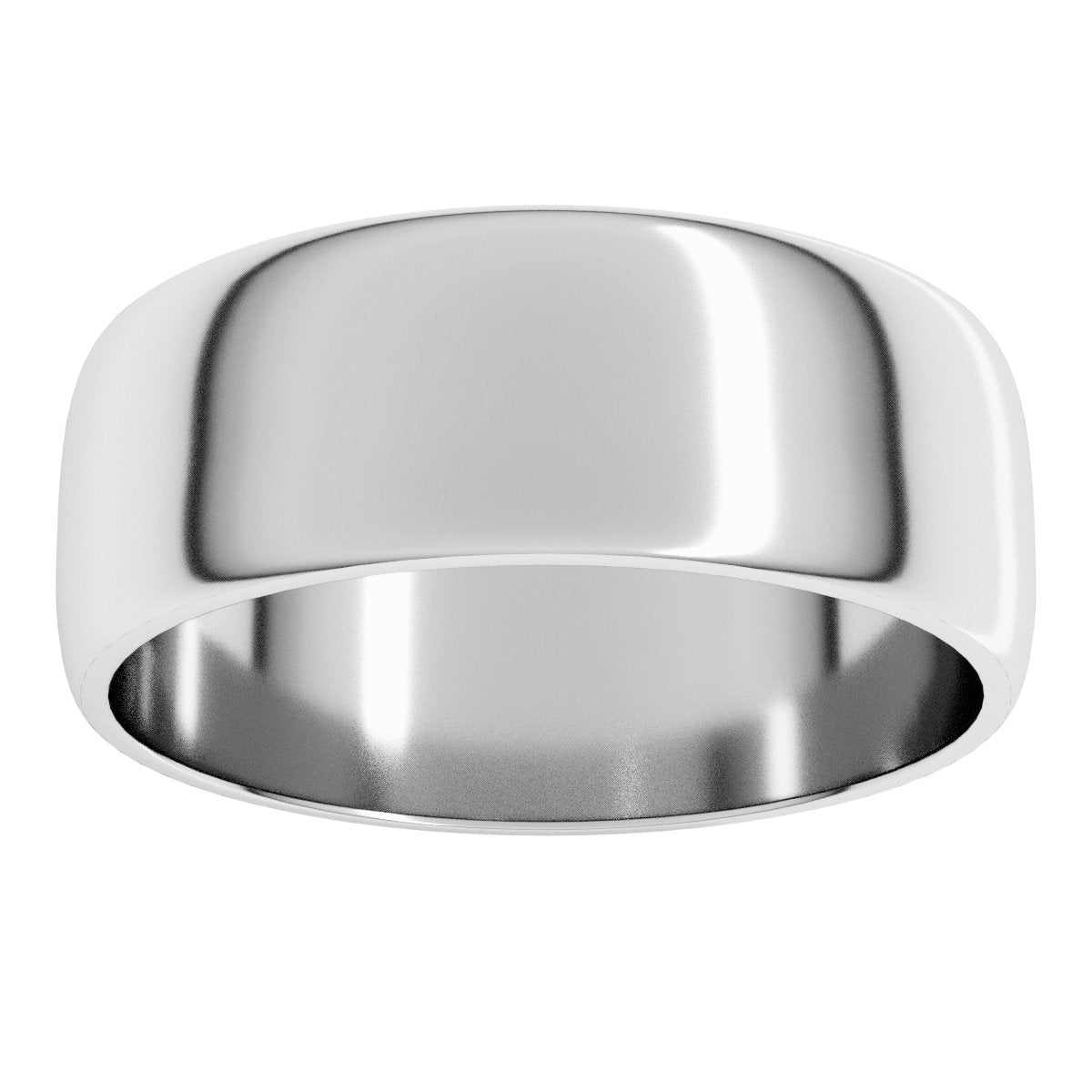 7 mm Lightweight Half Round Band in 14k white gold