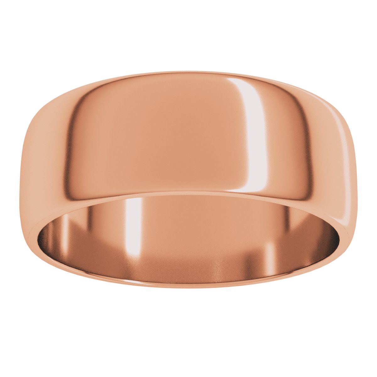 7 mm Lightweight Half Round Band in 14k rose gold
