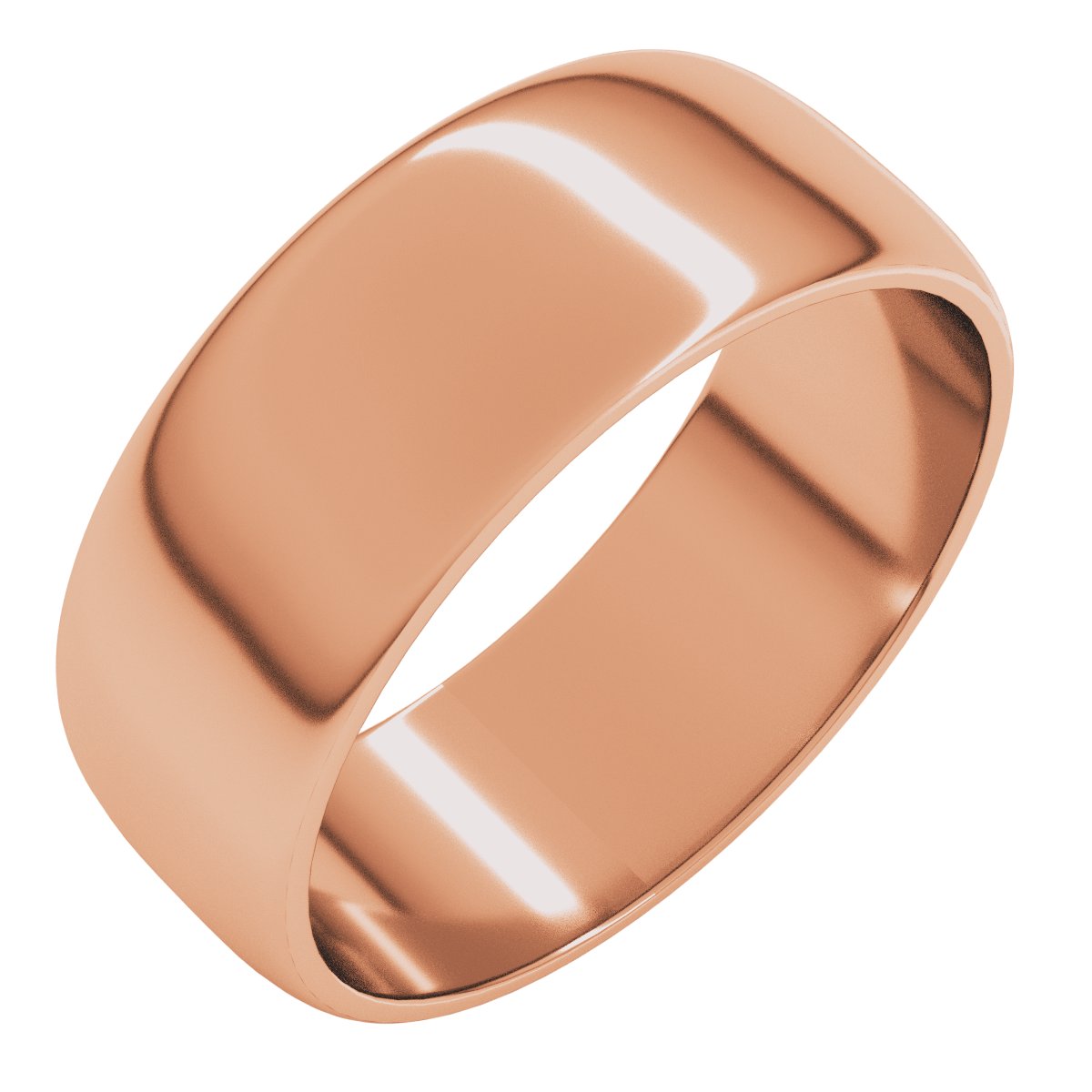 7 mm Lightweight Half Round Band in 14k rose gold