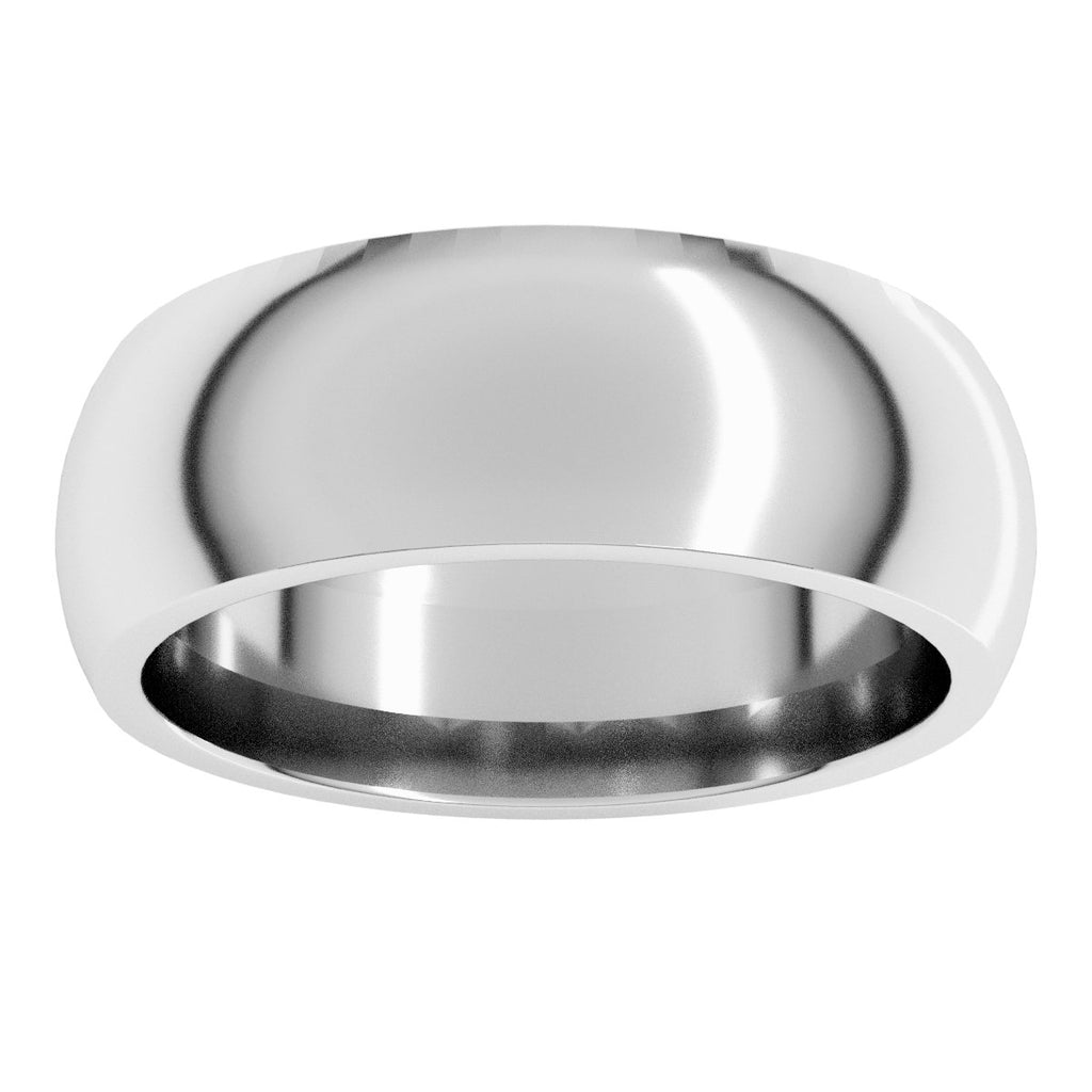 7 mm Comfort-Fit Half Round Band in 14k white gold