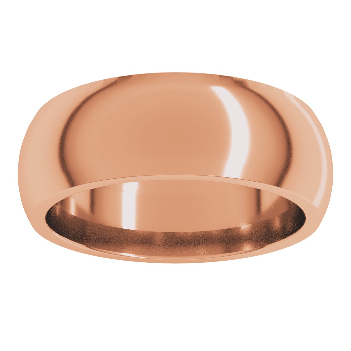 7 mm Comfort-Fit Half Round Band in 14k rose gold