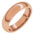 5 mm Comfort-Fit Half Round Band in 14k rose gold