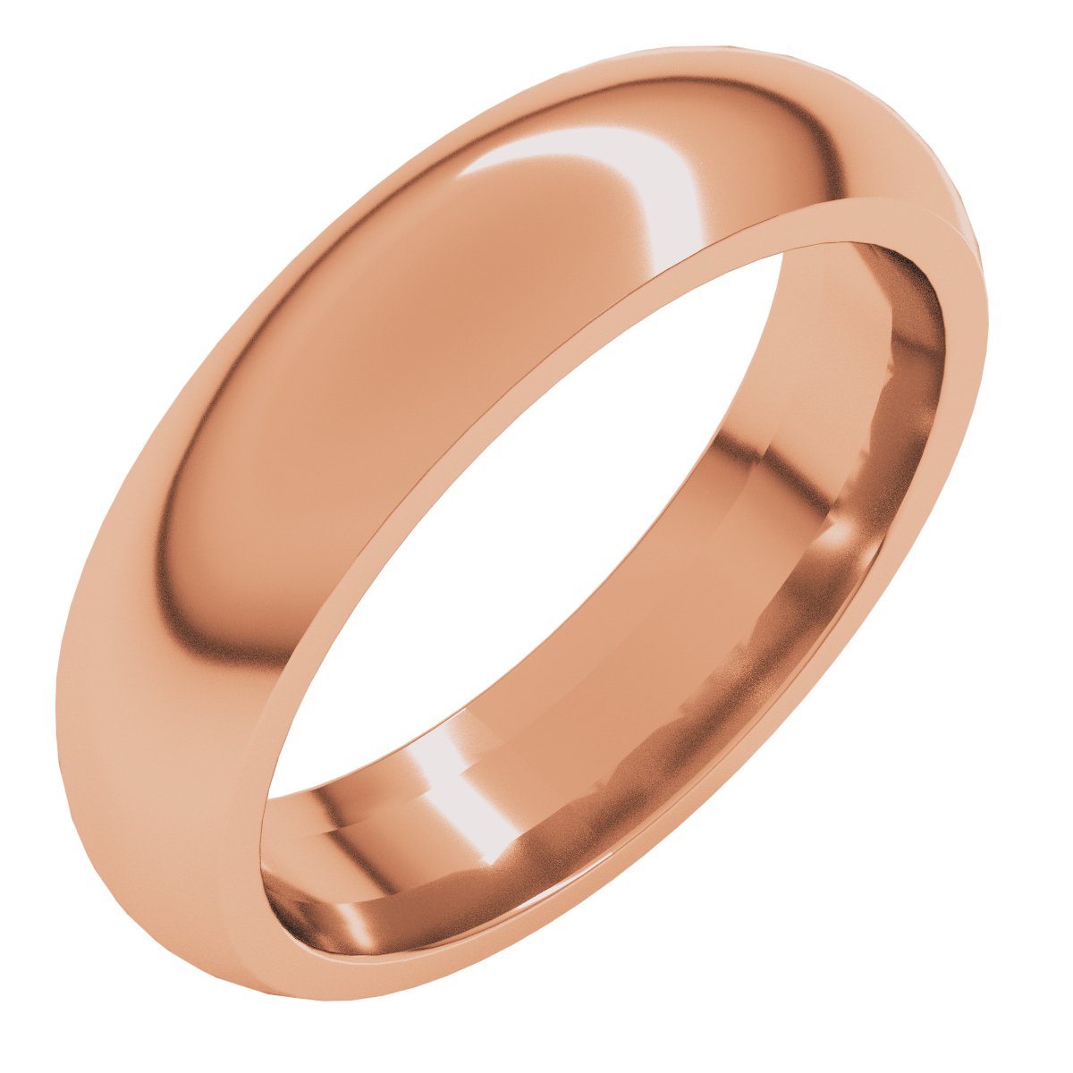 5 mm Comfort-Fit Half Round Band in 14k rose gold