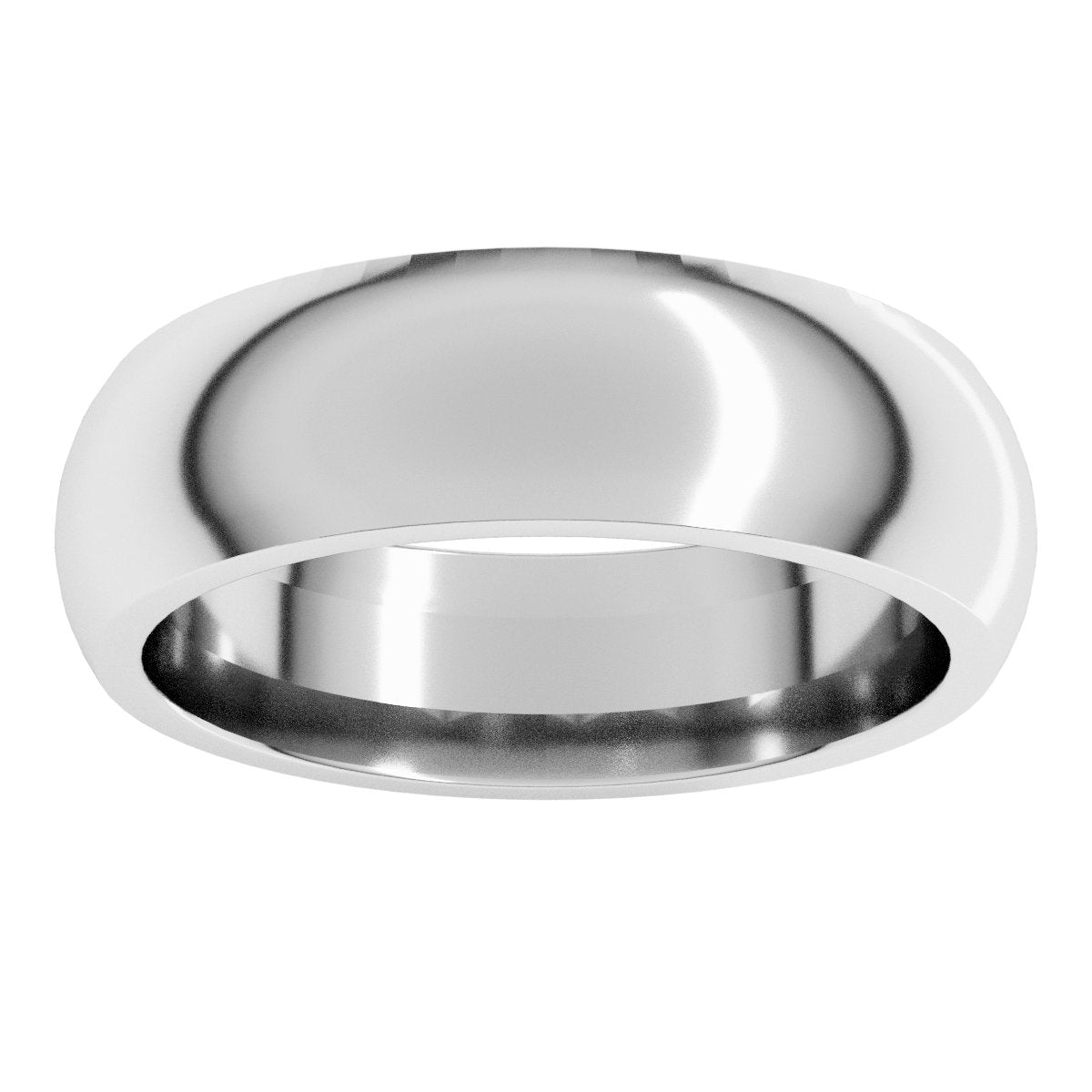 6 mm Comfort-Fit Half Round Band in 14k white gold