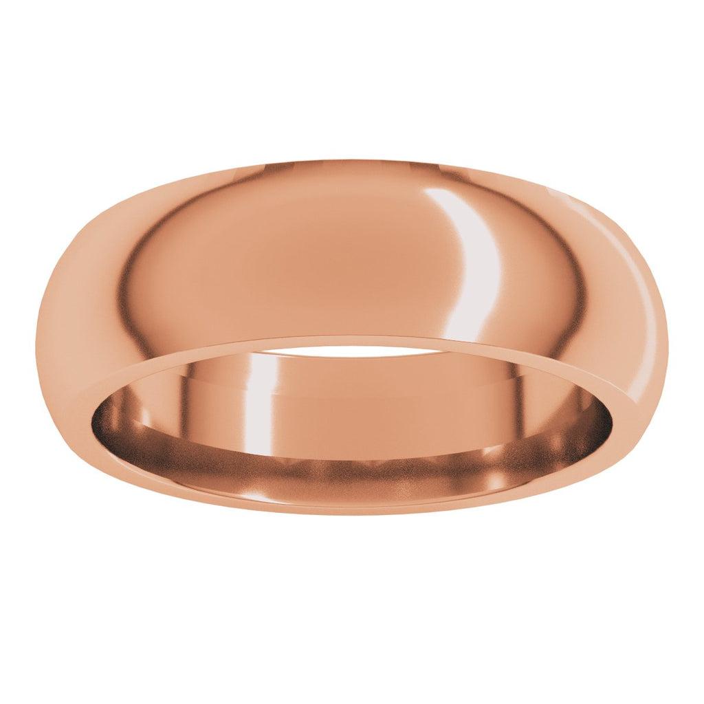 6 mm Comfort-Fit Half Round Band in 14k rose gold