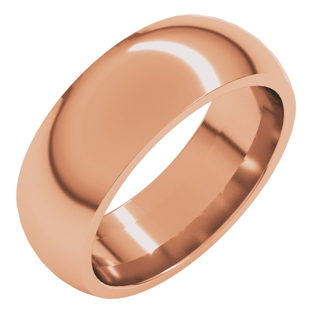 7 mm Comfort-Fit Half Round Band in 14k rose gold