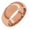 7 mm Comfort-Fit Half Round Band in 14k rose gold
