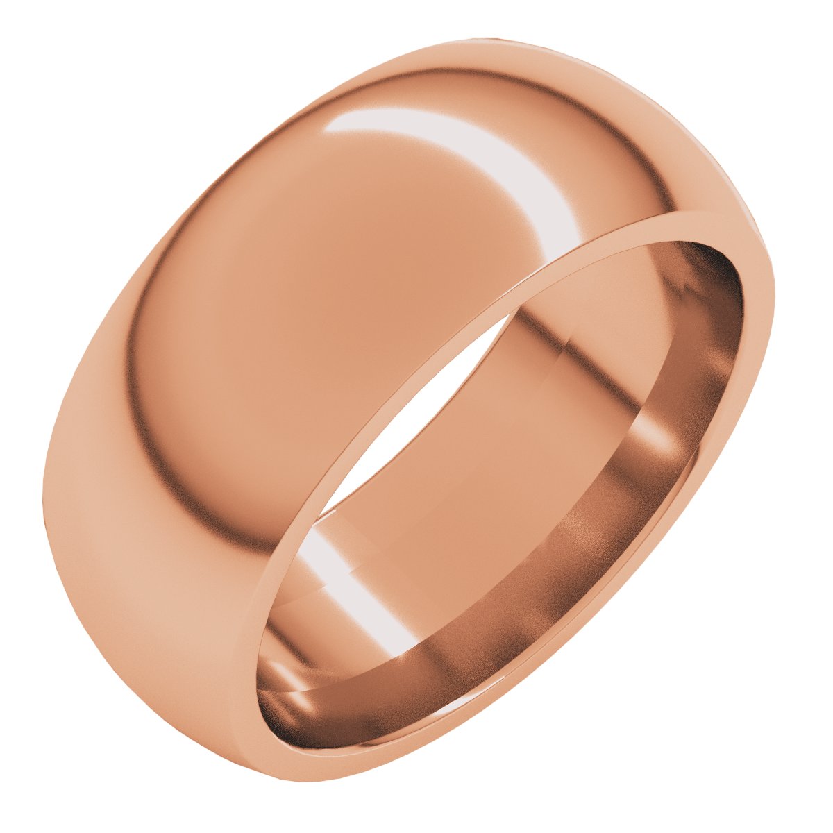 8 mm Comfort-Fit Half Round Band in 14k rose gold