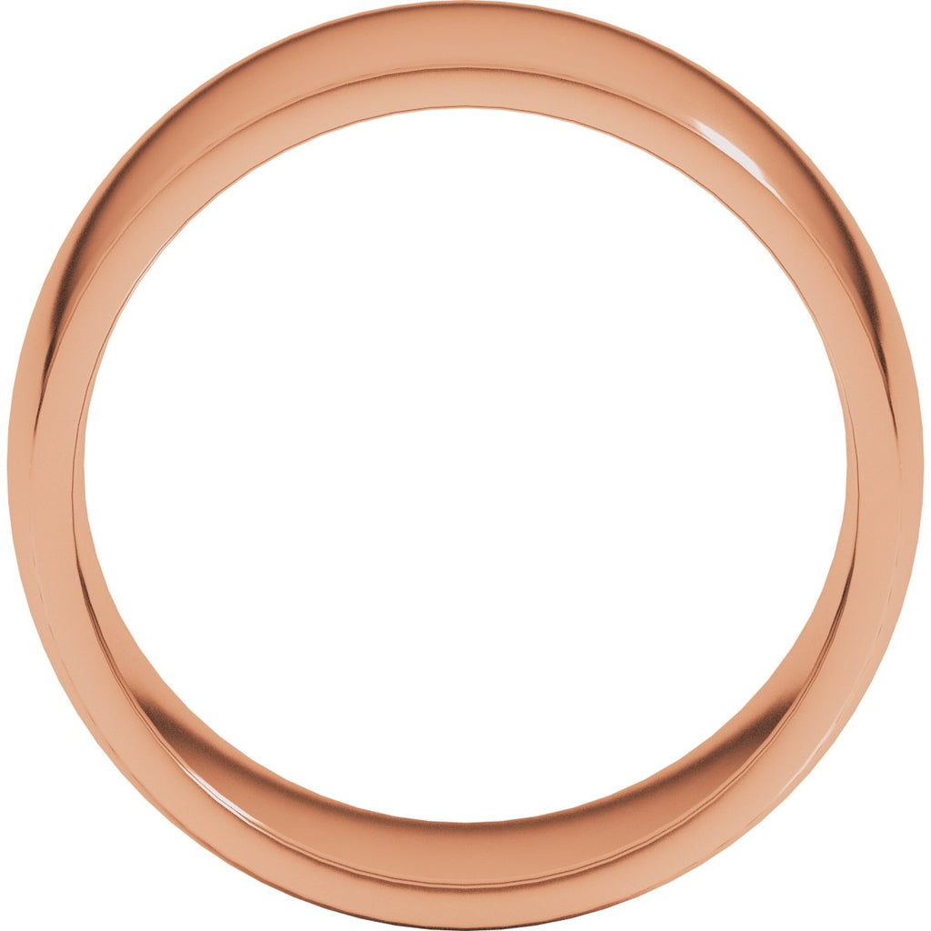 10 mm Lightweight Comfort-Fit Half Round Band in 14k rose gold