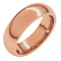 6 mm Comfort-Fit Half Round Band in 14k rose gold