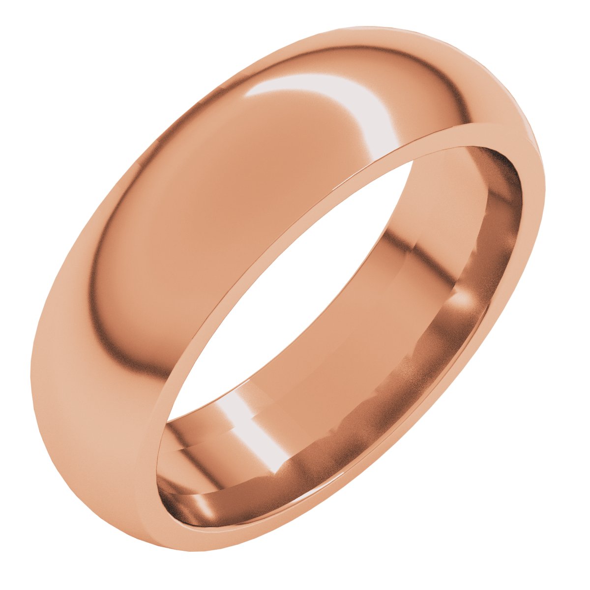 6 mm Comfort-Fit Half Round Band in 14k rose gold