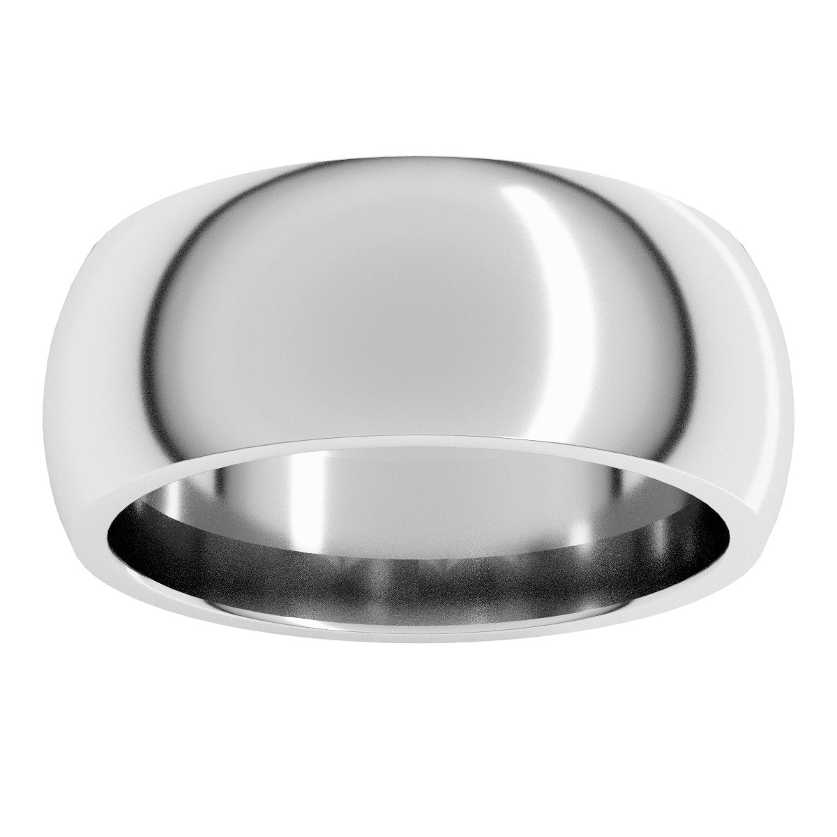 8 mm Comfort-Fit Half Round Band in 14k white gold