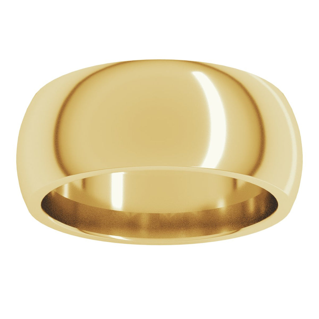 8 mm Comfort-Fit Half Round Band in 14k yellow gold