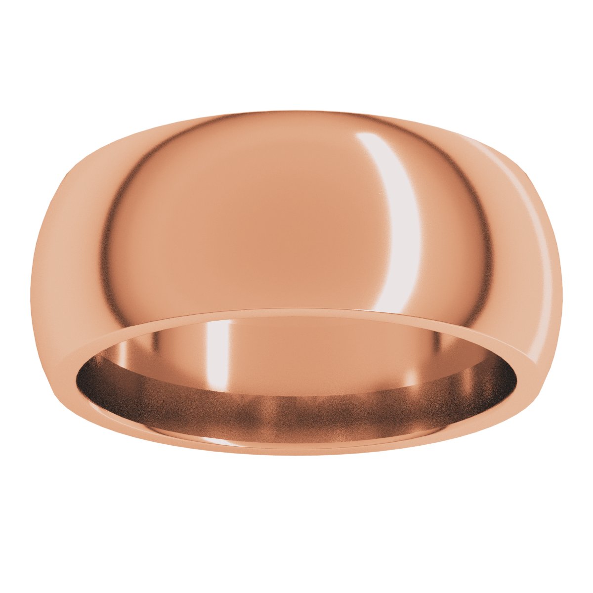 8 mm Comfort-Fit Half Round Band in 14k rose gold