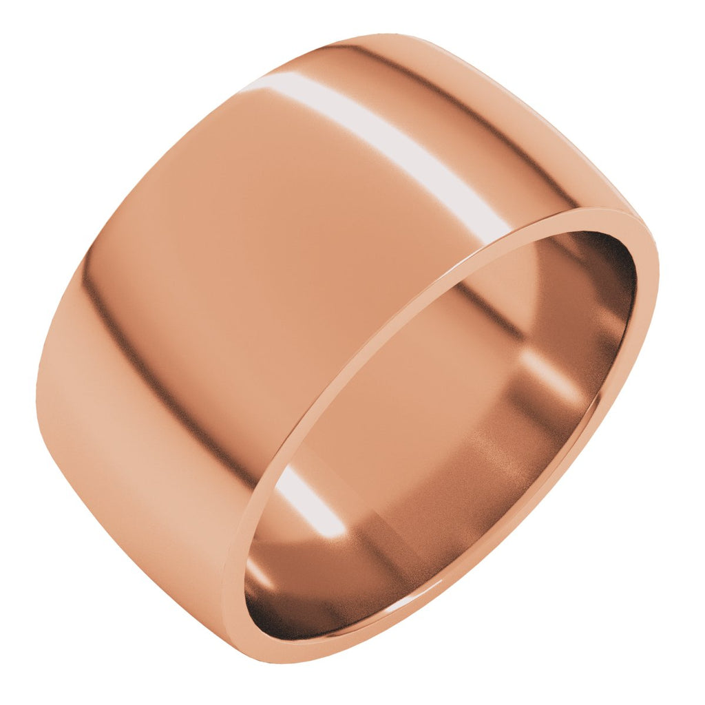 10 mm Lightweight Comfort-Fit Half Round Band in 14k rose gold