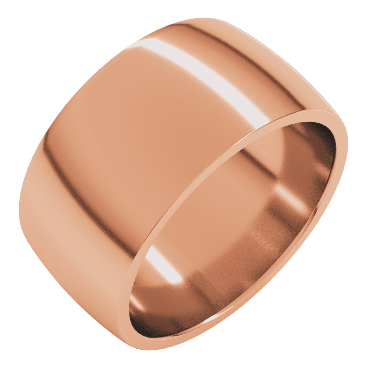 10 mm Lightweight Comfort-Fit Half Round Band in 14k rose gold