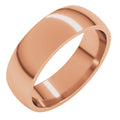 6 mm Lightweight Comfort-Fit Half Round Band in 14k rose gold