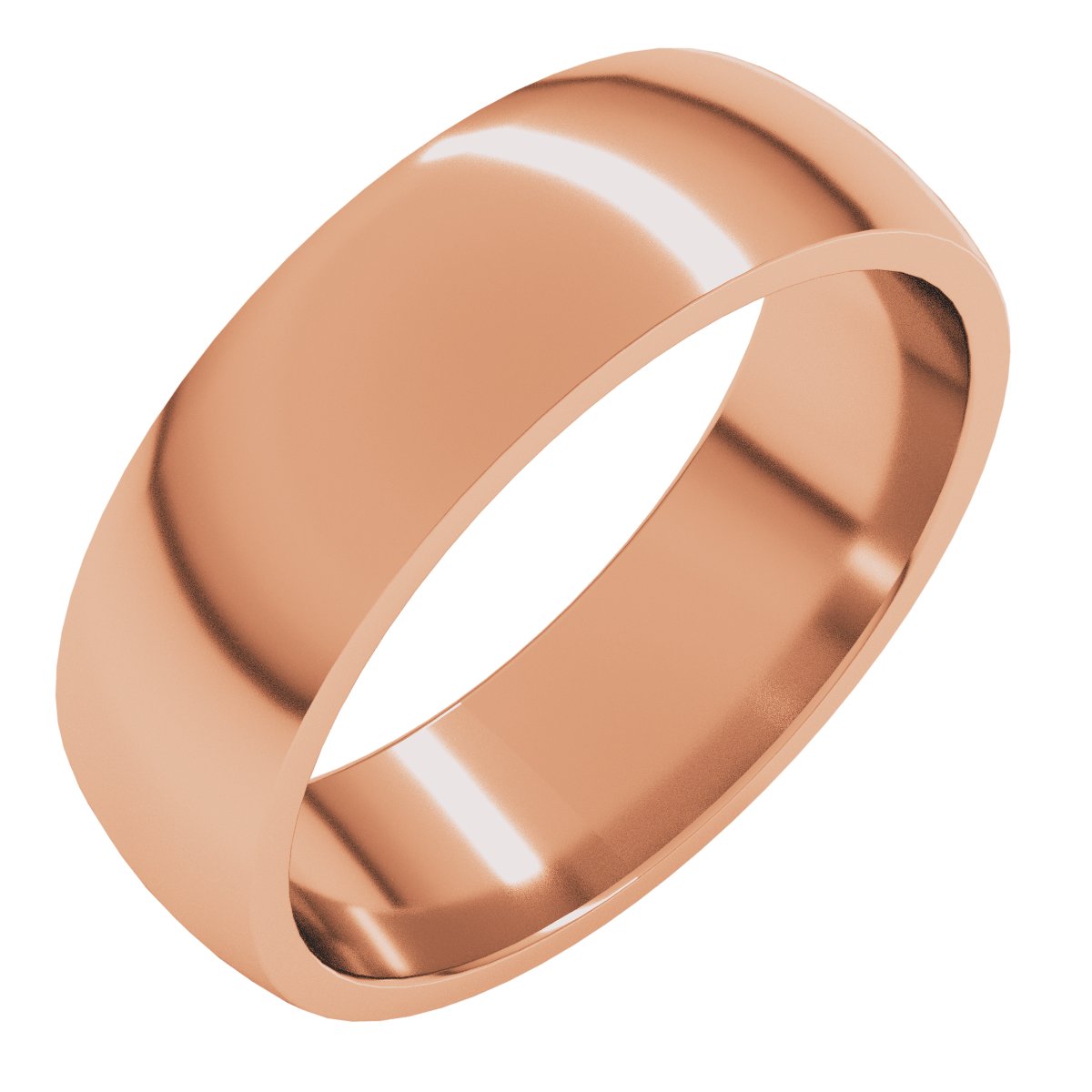 6 mm Lightweight Comfort-Fit Half Round Band in 14k rose gold