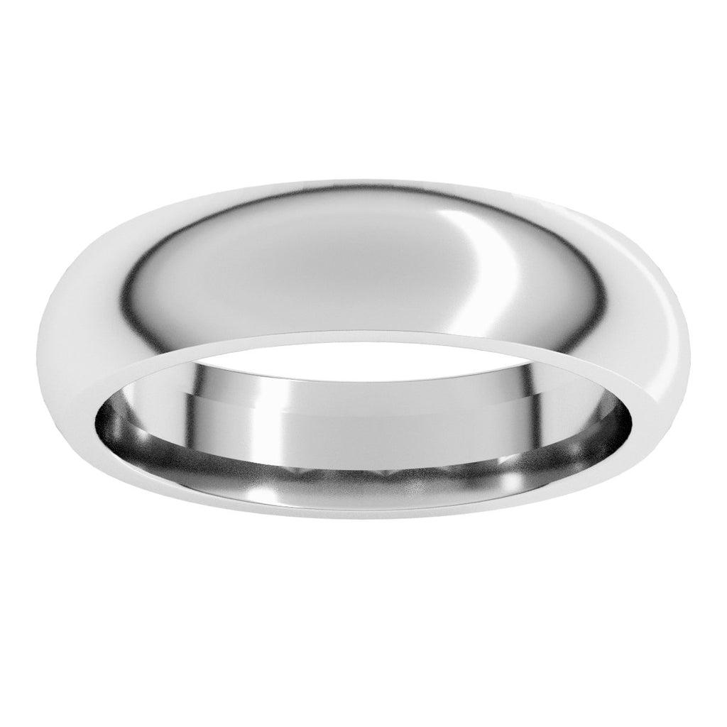 5 mm Comfort-Fit Half Round Band in 14k white gold