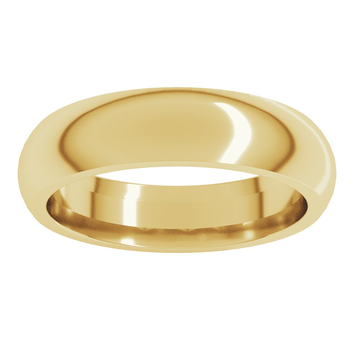 5 mm Comfort-Fit Half Round Band in 14k yellow gold