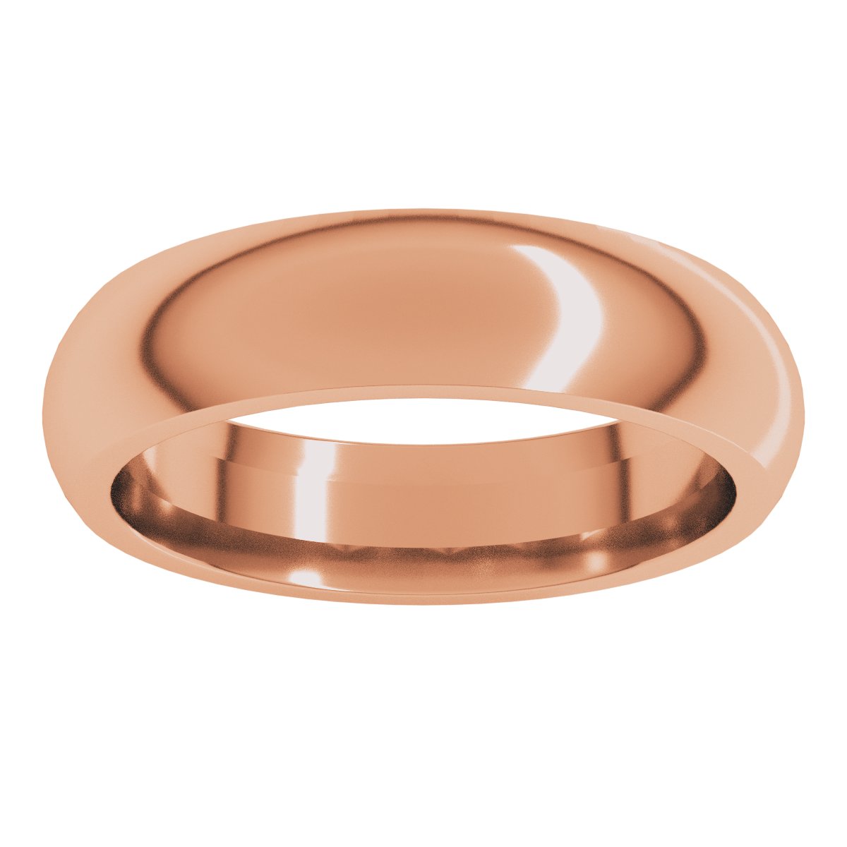 5 mm Comfort-Fit Half Round Band in 14k rose gold