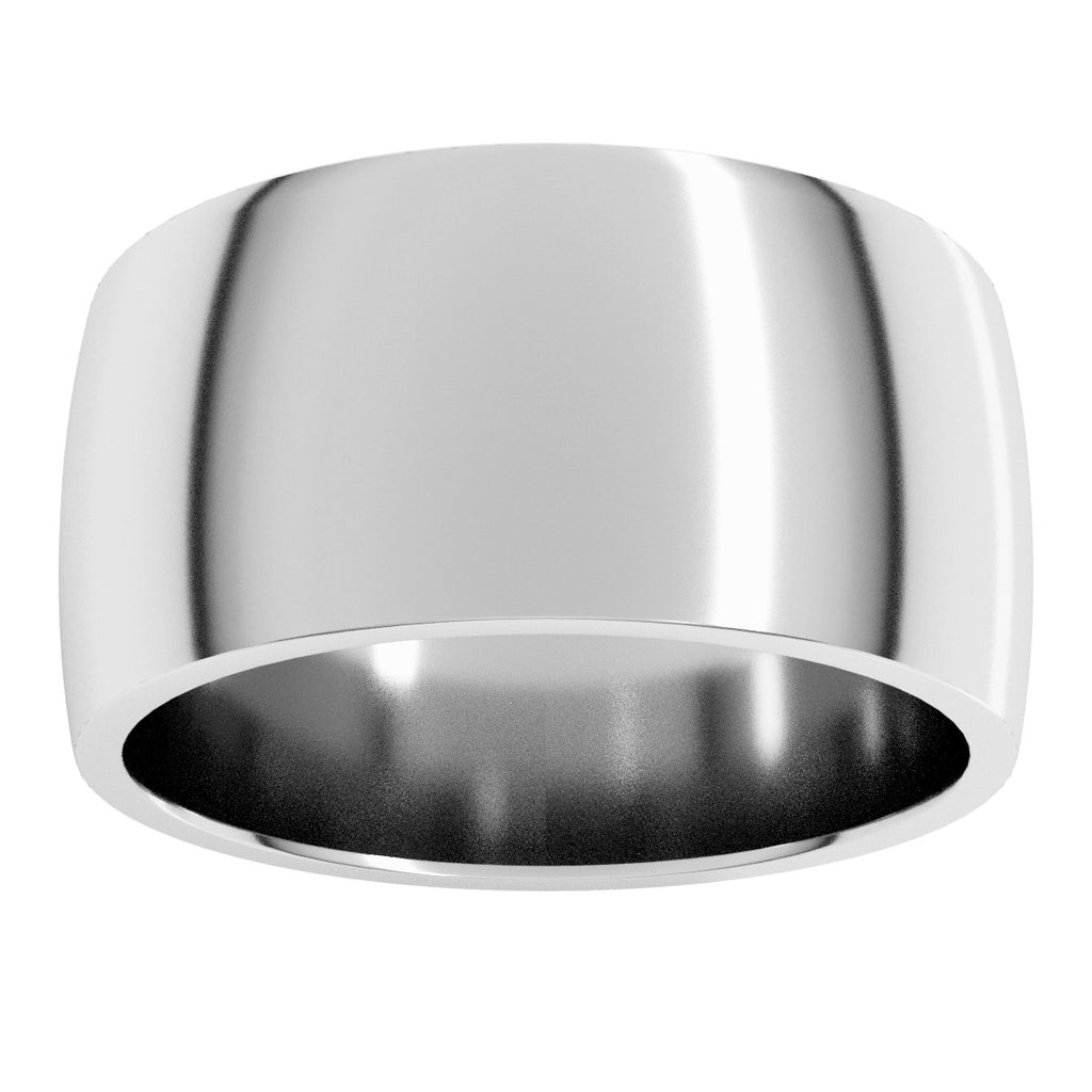 10 mm Lightweight Comfort-Fit Half Round Band in 14k white gold