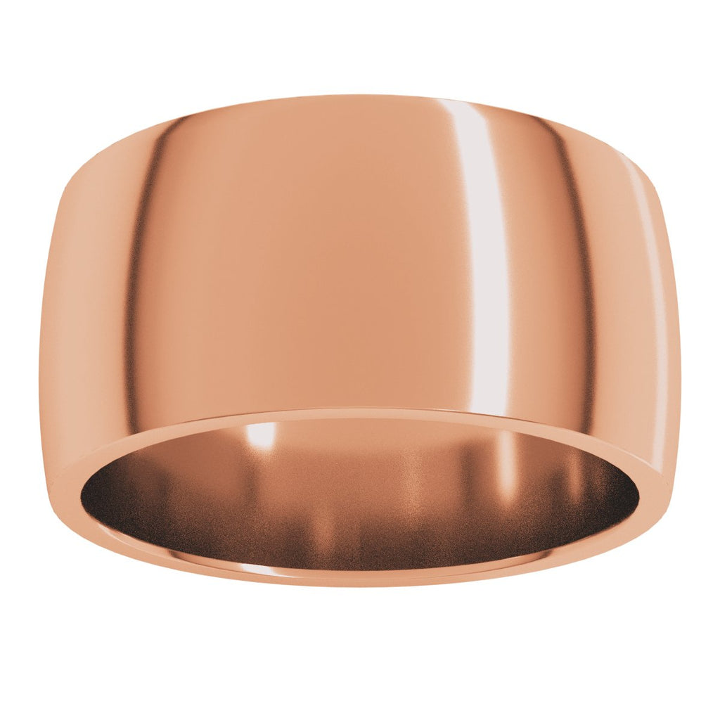 10 mm Lightweight Comfort-Fit Half Round Band in 14k rose gold