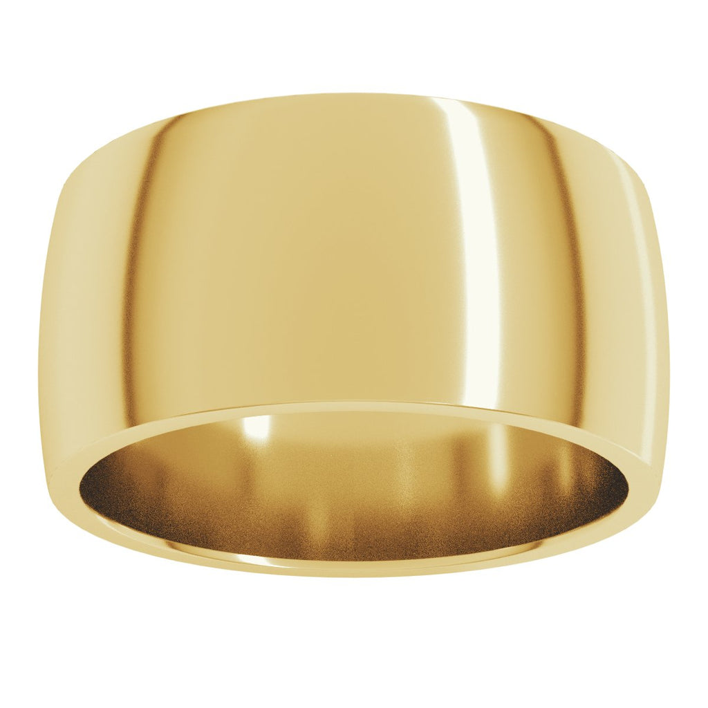 10 mm Lightweight Comfort-Fit Half Round Band in 14k yellow gold