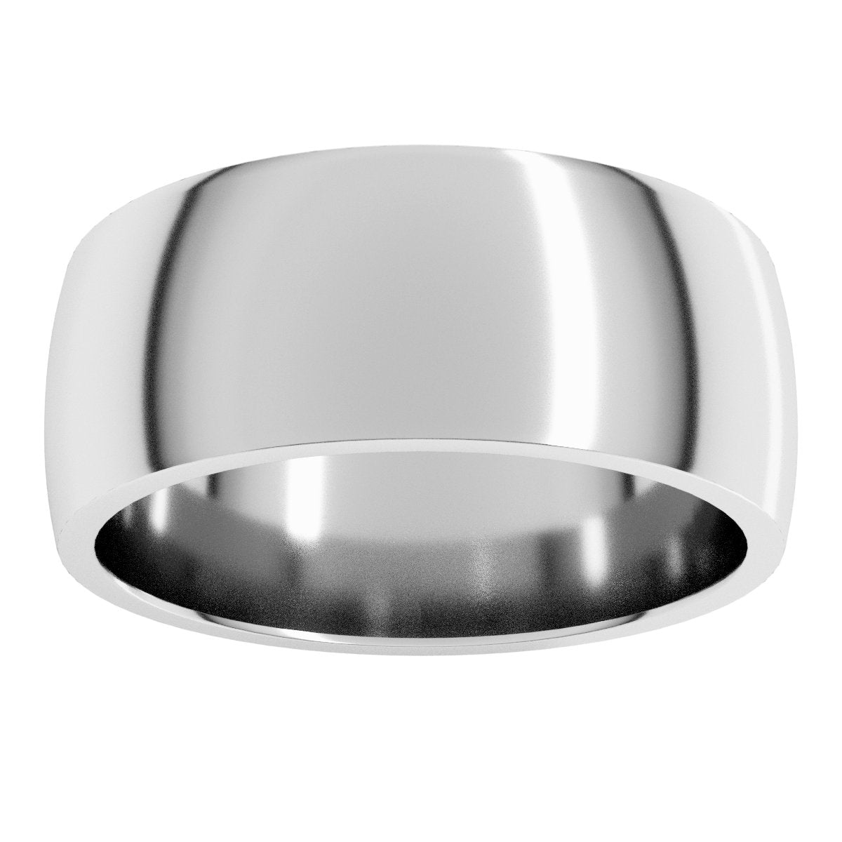 8 mm Lightweight Comfort-Fit Half Round Band in 14k white gold