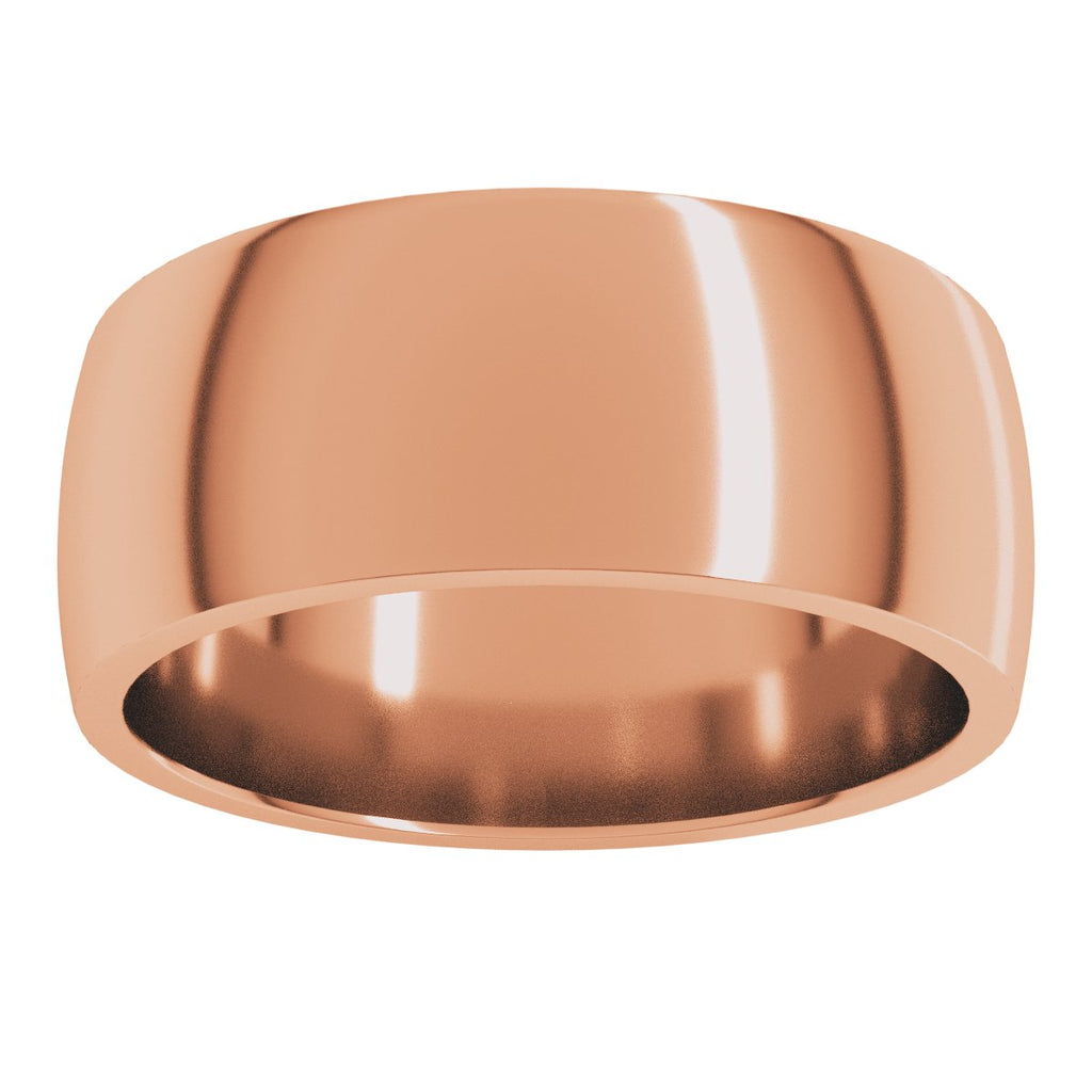 8 mm Lightweight Comfort-Fit Half Round Band in 14k rose gold