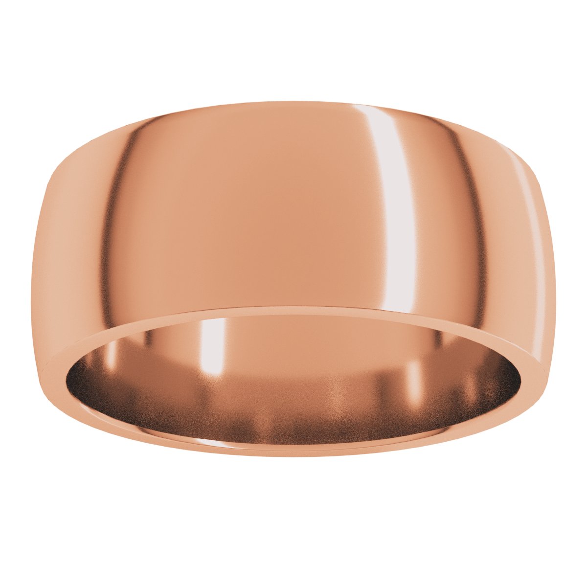 8 mm Lightweight Comfort-Fit Half Round Band in 14k rose gold