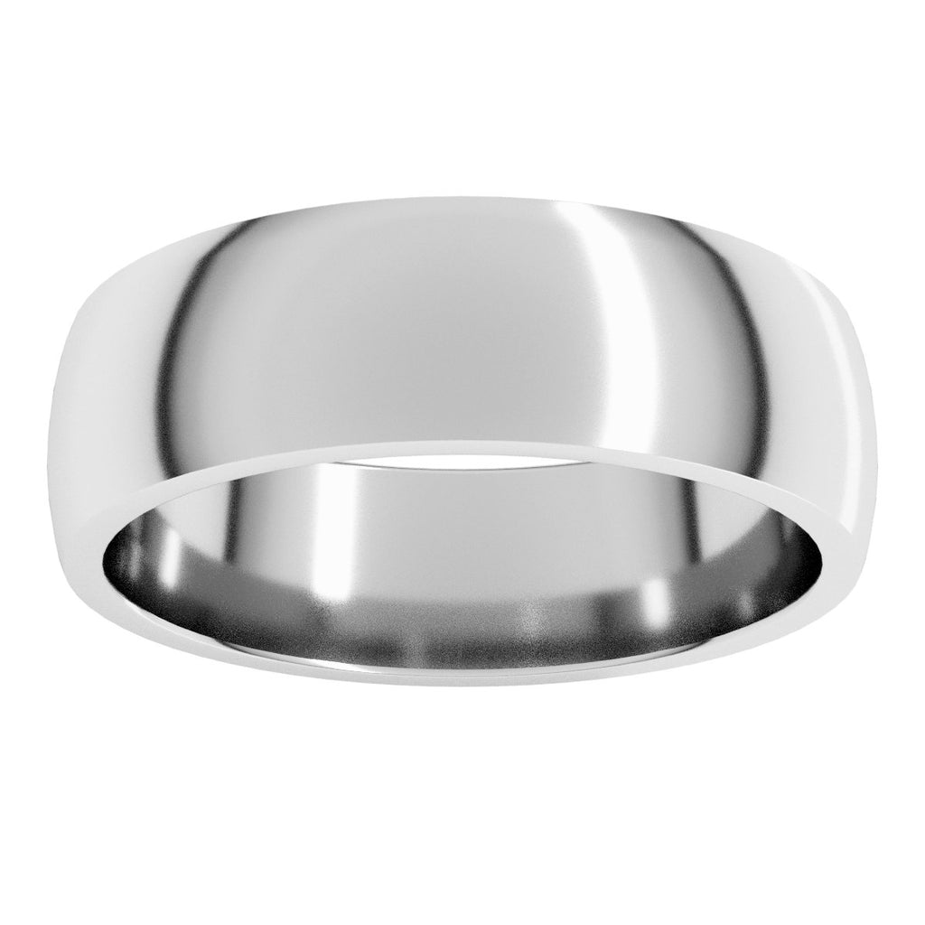 6 mm Lightweight Comfort-Fit Half Round Band in 14k white gold