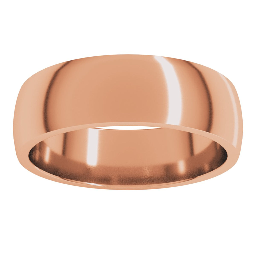 6 mm Lightweight Comfort-Fit Half Round Band in 14k rose gold
