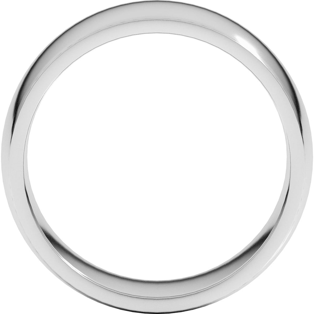 8 mm Lightweight Comfort-Fit Half Round Band in 14k white gold
