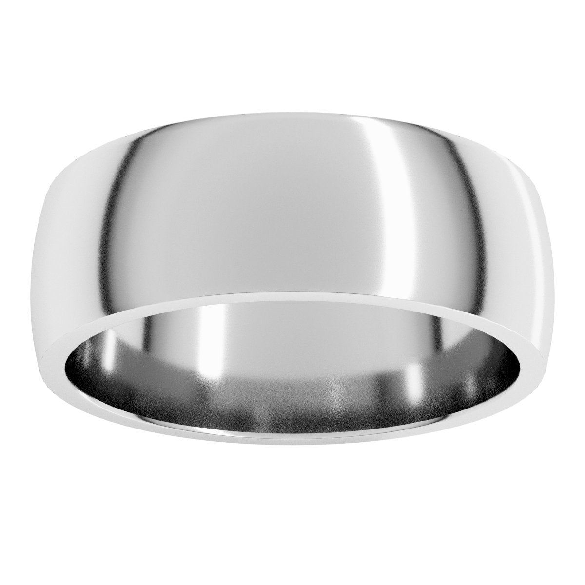 7 mm Lightweight Comfort-Fit Half Round Band in 14k white gold