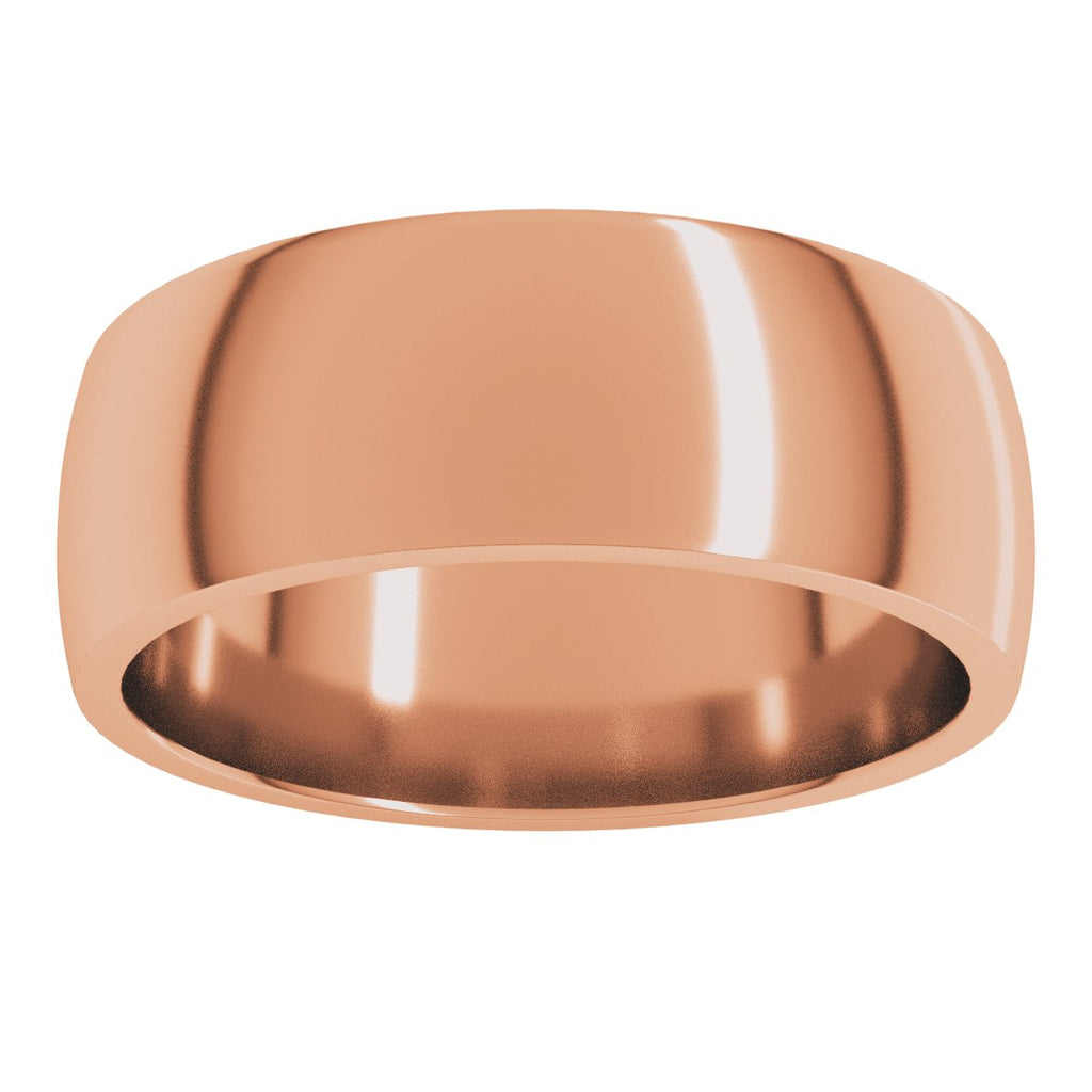 7 mm Lightweight Comfort-Fit Half Round Band in 14k rose gold