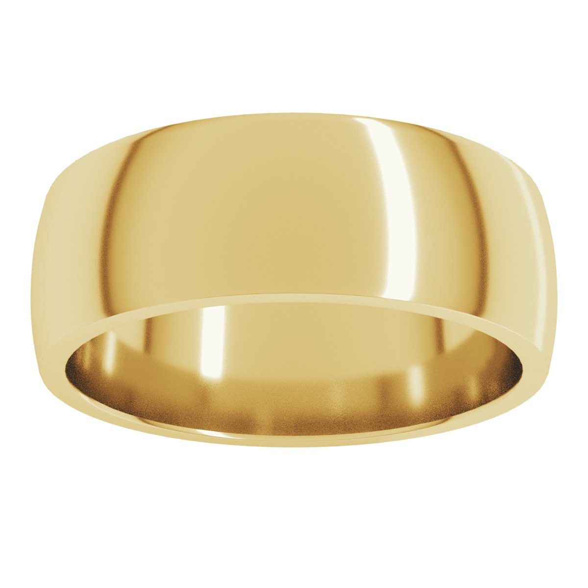 7 mm Lightweight Comfort-Fit Half Round Band in 14k yellow gold