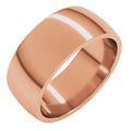8 mm Lightweight Comfort-Fit Half Round Band in 14k rose gold