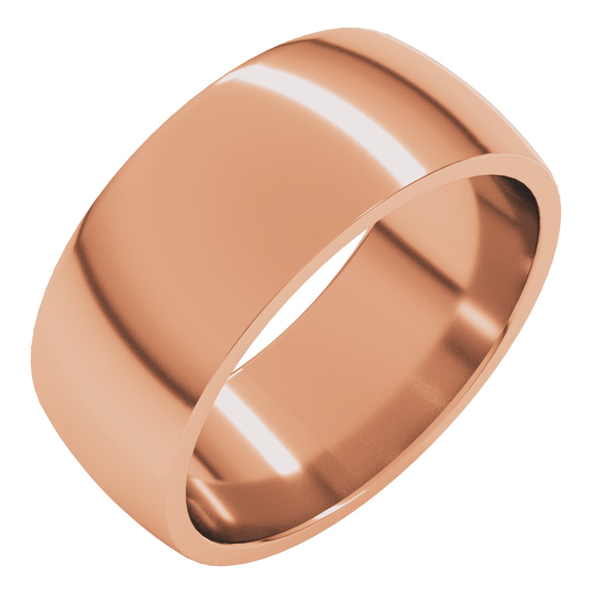 8 mm Lightweight Comfort-Fit Half Round Band in 14k rose gold
