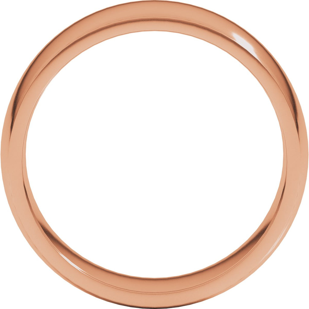 7 mm Lightweight Comfort-Fit Half Round Band in 14k rose gold