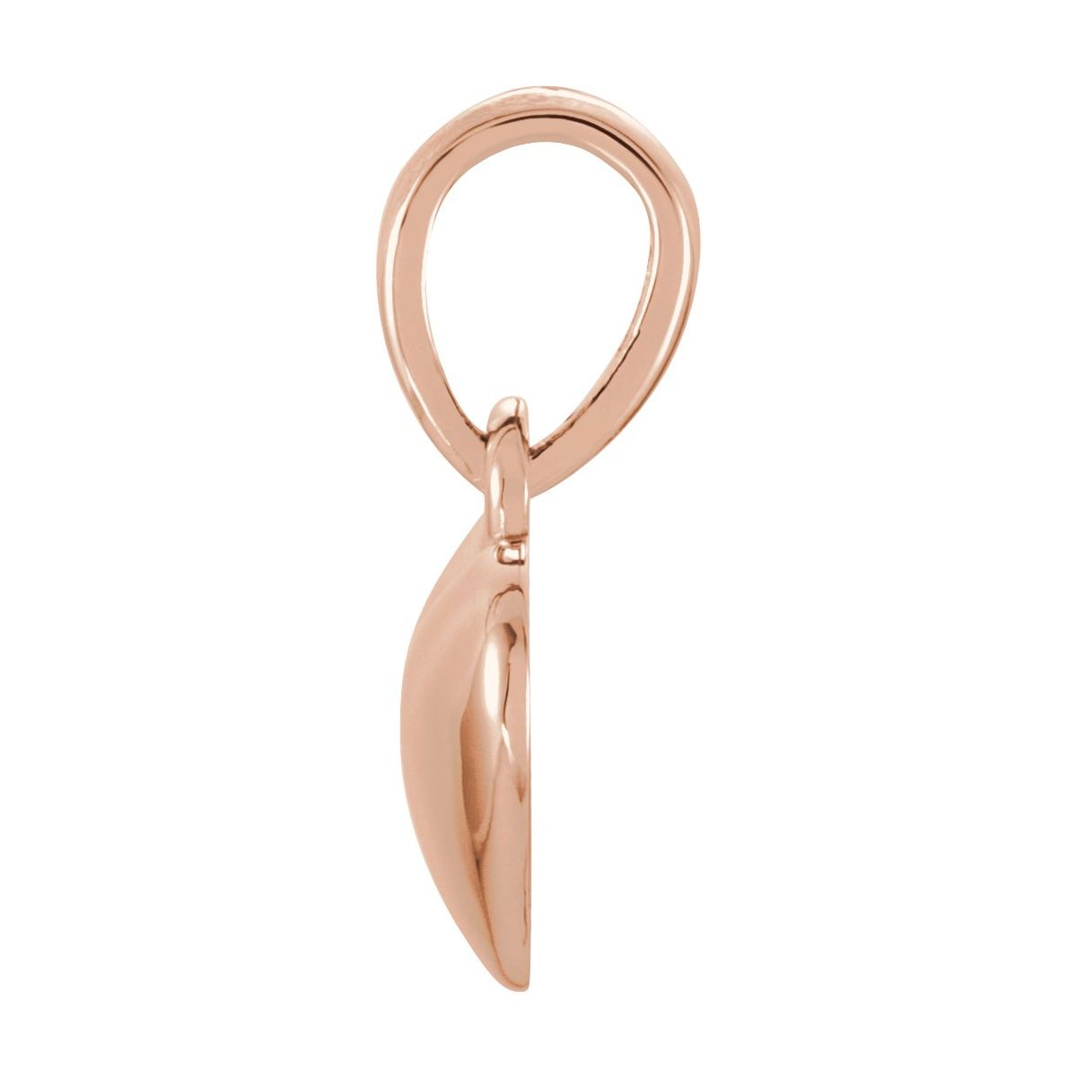 .03 CT Natural Diamond Engravable Heart Pendant in 14k rose gold