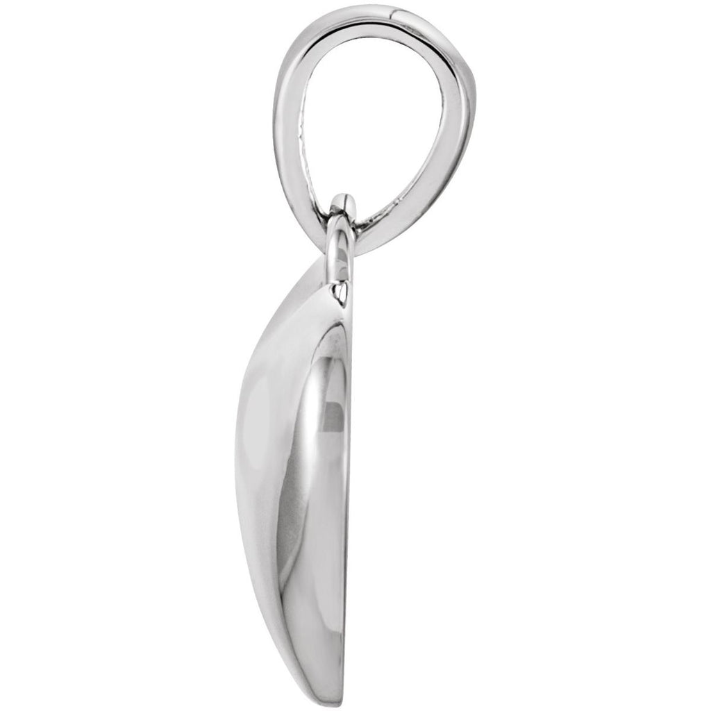 .05 CT Natural Diamond Engravable Heart Pendant in 14k white gold